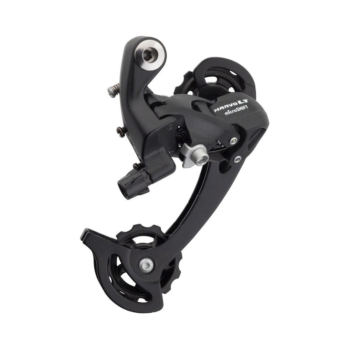 microSHIFT MarvoLT M46 Rear Derailleur - 8,9 Speed, Long Cage, Black (Bicycle Derailleurs) – studio product photo