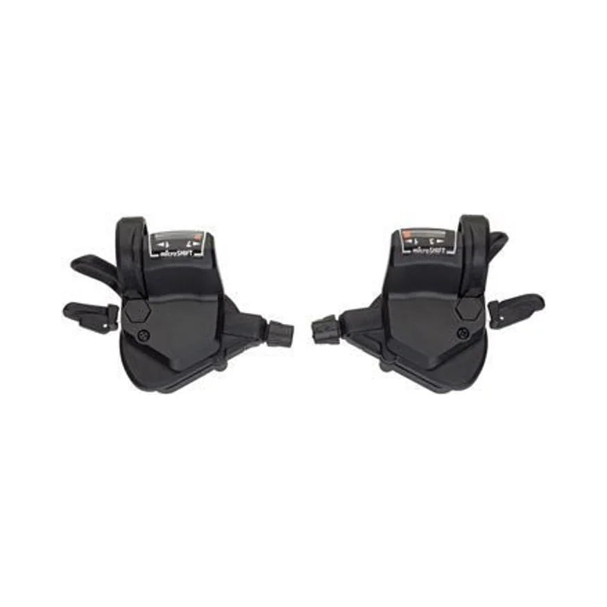 microSHIFT Mezzo Thumb-Tap Shifter Set, 7-Speed, Triple, Optical Gear Indicator, Shimano Compatible – microSHIFT Mezzo Thumb-Tap Shifter Set, 7-Speed, Triple, Optical Gear Indicator, Shimano Compatible (Bicycle Shifters)