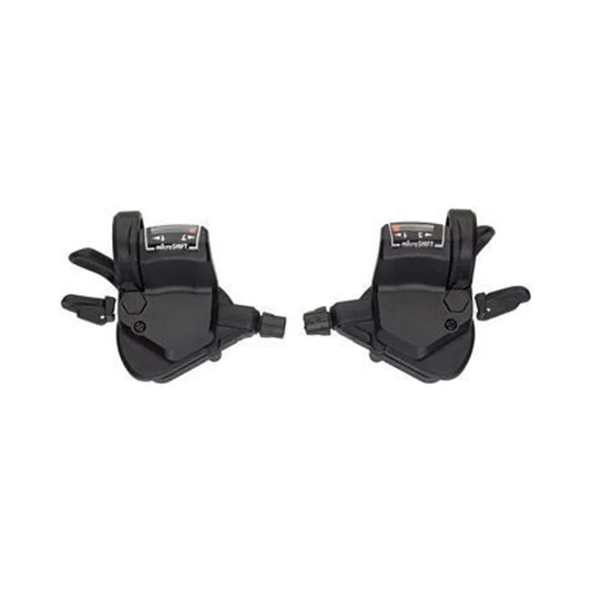 microSHIFT Mezzo Thumb-Tap Shifter Set, 7-Speed, Triple, Optical Gear Indicator, Shimano Compatible – microSHIFT Mezzo Thumb-Tap Shifter Set, 7-Speed, Triple, Optical Gear Indicator, Shimano Compatible (Bicycle Shifters)
