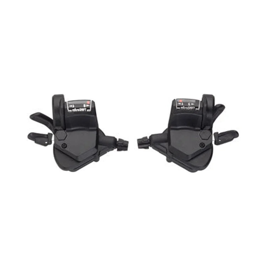 microSHIFT Mezzo Thumb-Tap Shifter Set, 8-Speed, Triple, Optical Gear Indicator, Shimano Compatible – microSHIFT Mezzo Thumb-Tap Shifter Set, 8-Speed, Triple, Optical Gear Indicator, Shimano Compatible (Bicycle Shifters)
