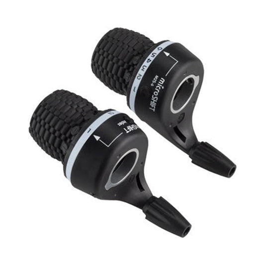 microSHIFT MS25 Twist Shifter Set, 6-Speed, Triple, Shimano Compatible (Bicycle Shifters) – studio product photo