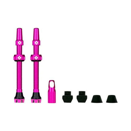 Muc-Off V2 Tubeless Valve Kit - Pink, 44mm, Pair (Bicycle Tire Valves) – studio product photo