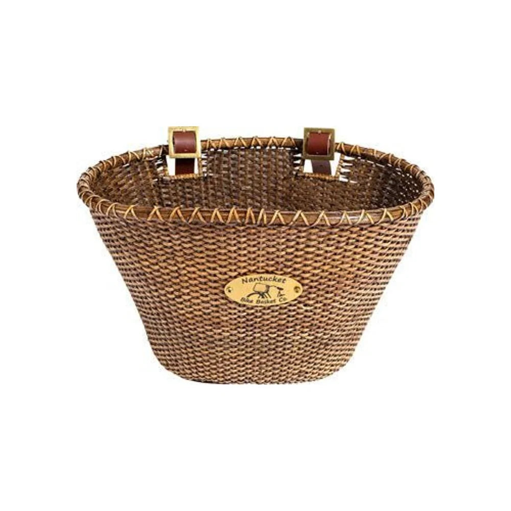Nantucket Lightship Front Basket, Oval Shape Stained (Bicycle Baskets) – studio product photo