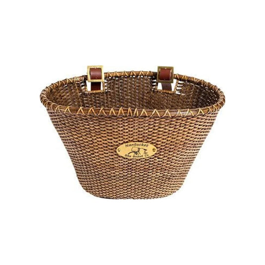 Nantucket Lightship Front Basket, Oval Shape Stained (Bicycle Baskets) – studio product photo