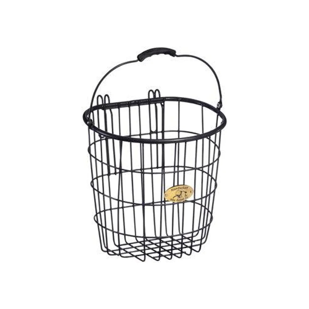Nantucket Surfside Rear Wire D Pannier Basket - Gray (Bicycle Baskets) – studio product photo