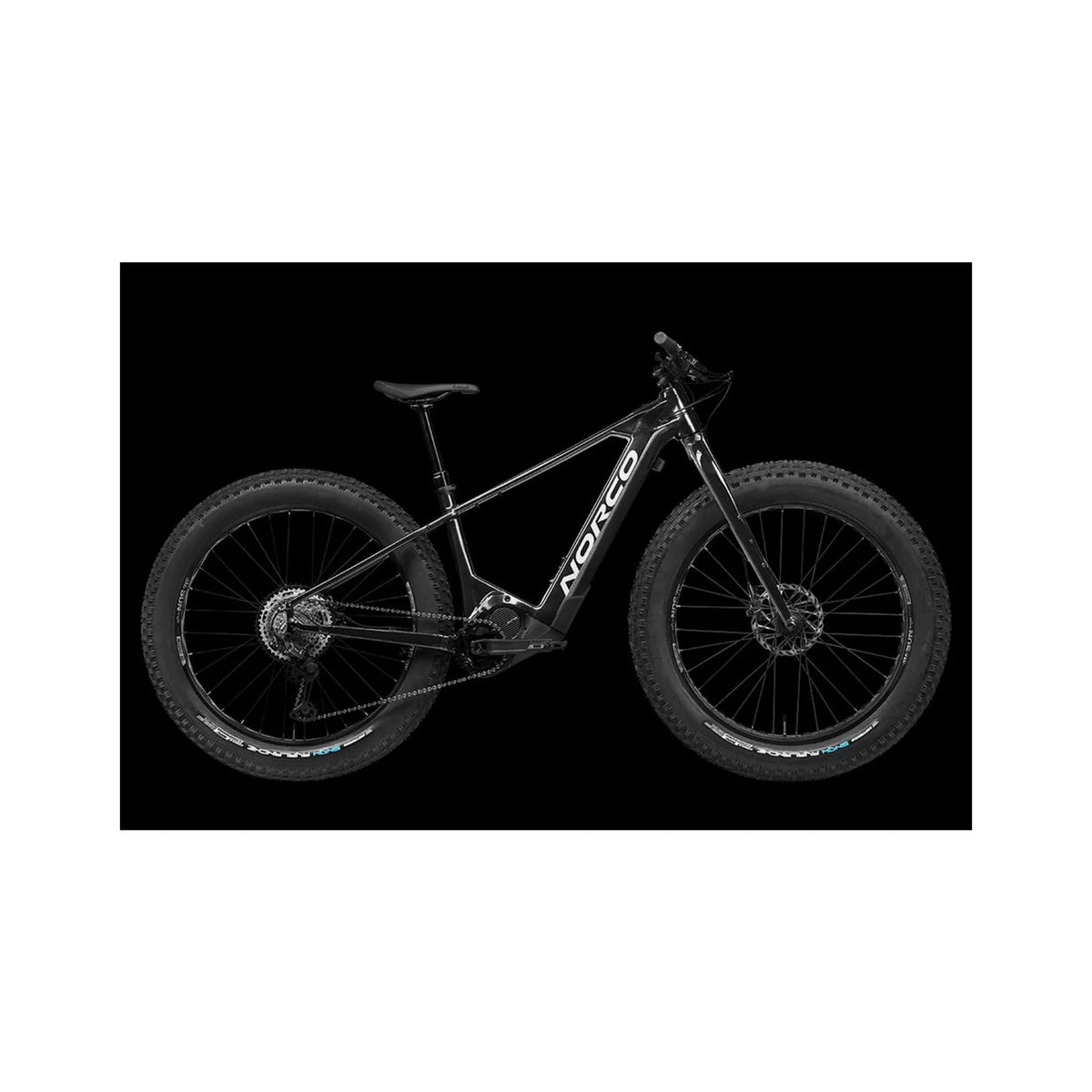 Norco Bigfoot VLT 2 Electric Assist Fat Tire Bicycle - Black/Silver - 27.5" Fat (Electric Bicycle) – front profile