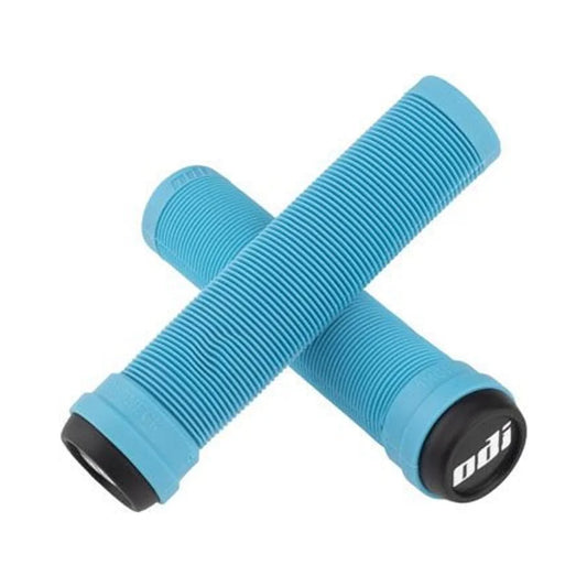 ODI Flangeless Longneck Grips - Aqua (Bicycle Handlebar Grips) – studio product photo