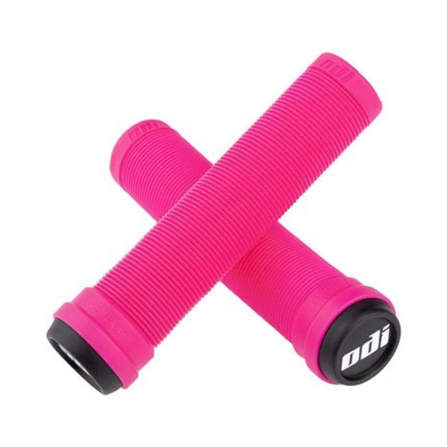 ODI Flangeless Longneck Grips - Pink (Bicycle Handlebar Grips) – studio product photo
