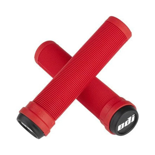 ODI Flangeless Longneck Grips - Red (Bicycle Handlebar Grips) – studio product photo