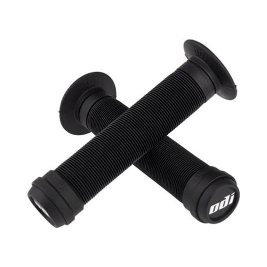 ODI Longneck ST Grips - Black, Flange (Bicycle Handlebar Grips) – studio product photo