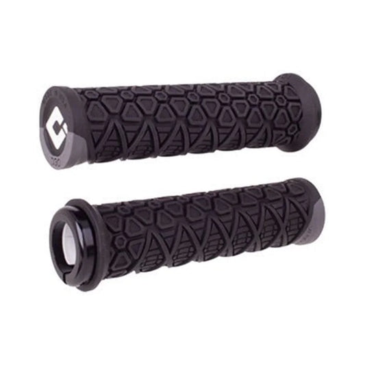 ODI Vanquish Grips - Black/Graphite, Lock-On (Bicycle Handlebar Grips) – studio product photo