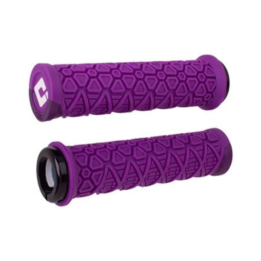ODI Vanquish Grips - Purple/Metallic Purple, Lock-On (Bicycle Handlebar Grips) – studio product photo