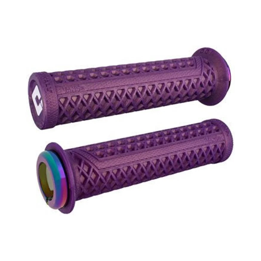 ODI Vans v2.1 Lock-On Grips - Iridescent Purple Oil Slick (Bicycle Handlebar Grips) – studio product photo