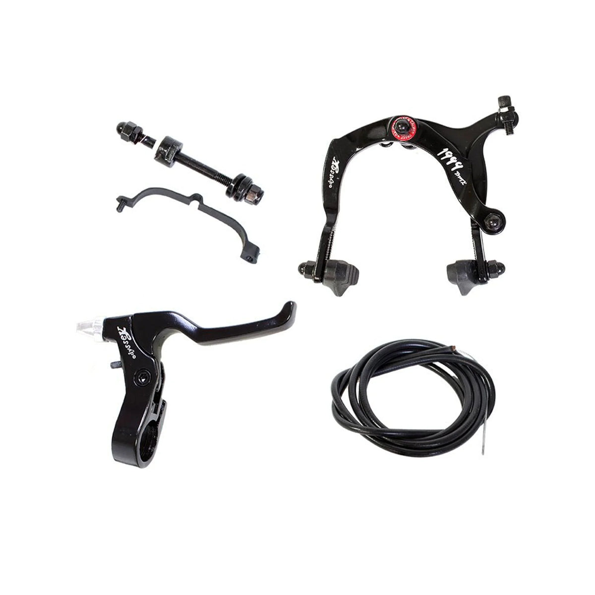 Odyssey 1999 Caliper Brake and Lever Set Black (Bicycle Brake Sets) – front profile