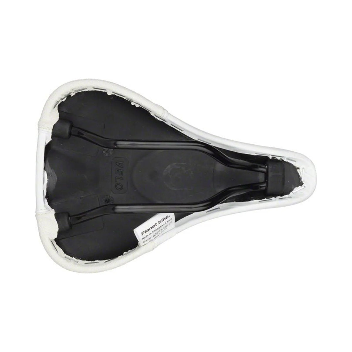 Planet Bike Little A.R.S Saddle - Steel, White, Youth, Small (Bicycle Saddles) – close-up detail