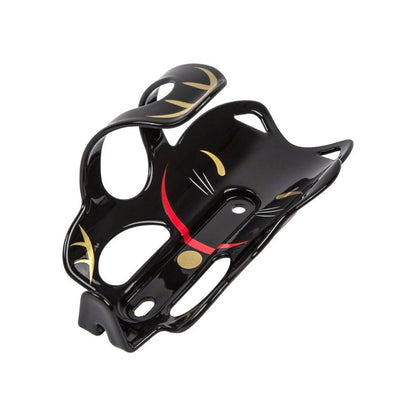 Portland Design Works Lucky Cat Water Bottle Cage: Black Cat (Water Bottle Cages) – front profile