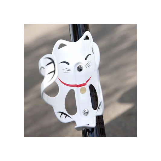 Portland Design Works Lucky Cat Water Bottle Cage: White Cat (Water Bottle Cages) – close-up detail