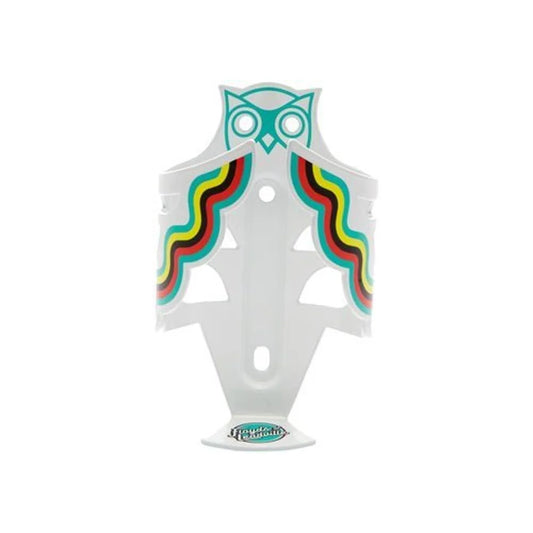 Portland Design Works Owl Cage Floyd's of Leadville Edition: White/Multi-Colored (Water Bottle Cages) – studio product photo