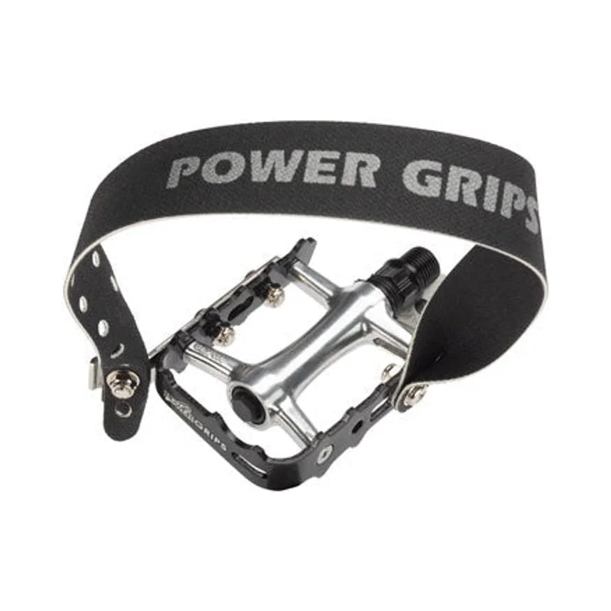 Power Grips High Performance Pedal Kit - Aluminum, 9/16", Black, XL (Bicycle Pedals) – close-up detail