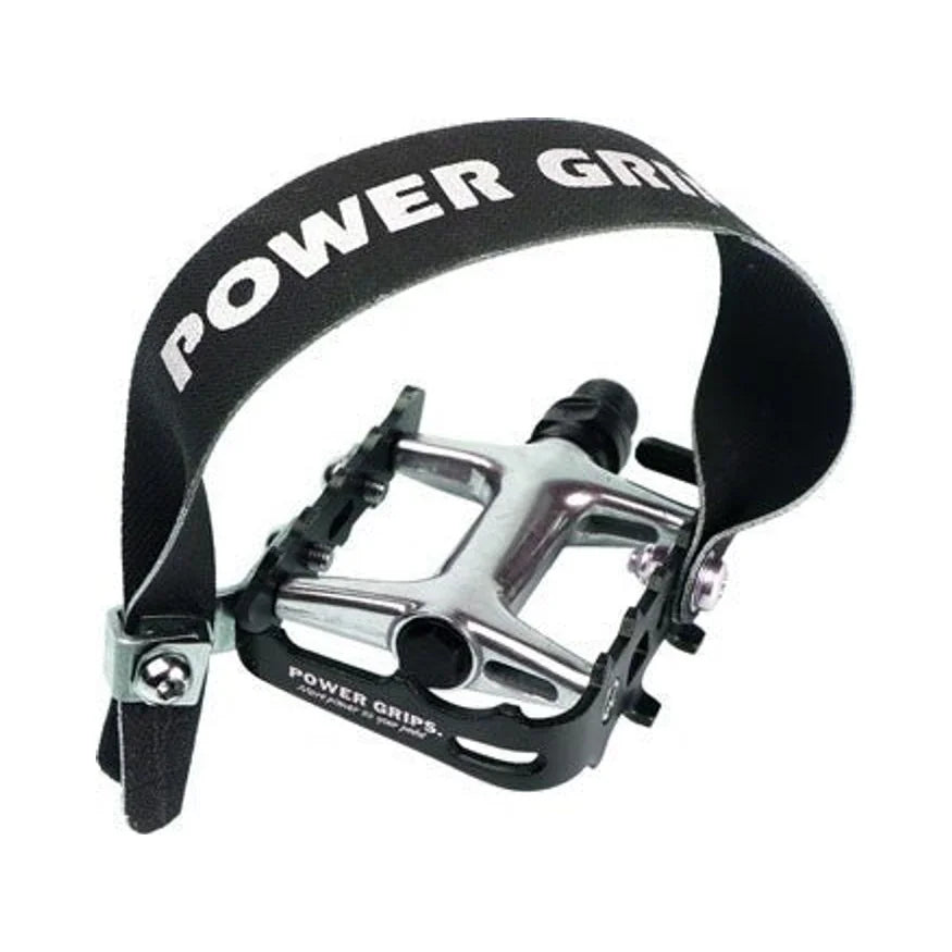 Power Grips High Performance Pedal Kit - Aluminum, 9/16", Black (Bicycle Pedals) – studio product photo