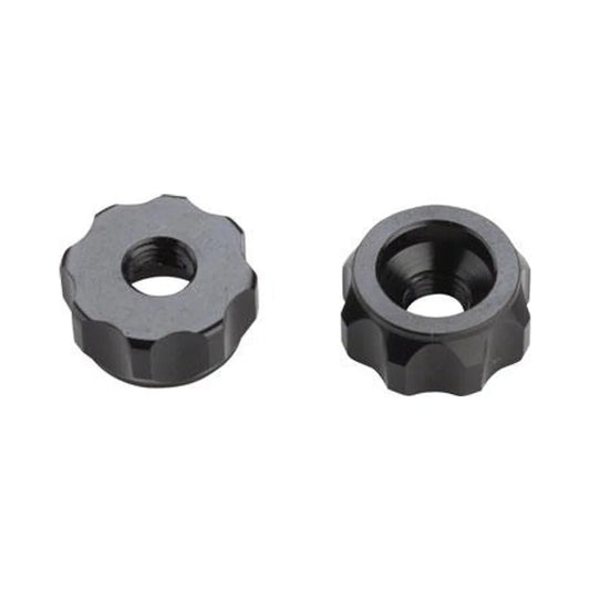 Problem Solvers Super P-Nut Oversized Presta Valve Nut, Pair, Black (Bicycle Tire Valves) – studio product photo