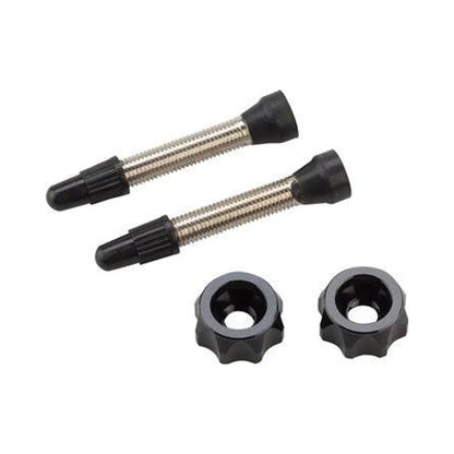 Problem Solvers Super P-Nut Tubeless Kit, Valves included, Set, Black (Bicycle Tire Valves) – detail angle