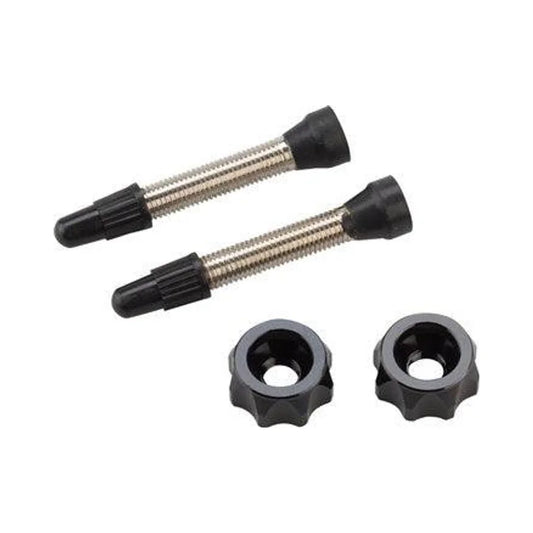 Problem Solvers Super P-Nut Tubeless Kit, Valves included, Set, Black (Bicycle Tire Valves) – detail angle