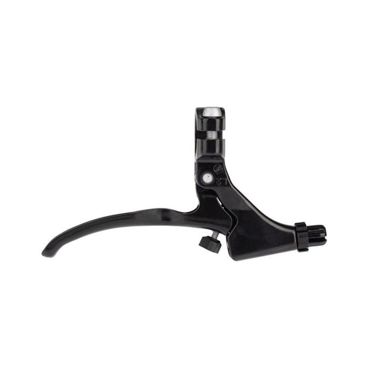 Promax FS-349 Brake Lever - Left, Long Pull, Tool-free Reach Adjust, Aluminum, Black (Bicycle Brake Levers) – front profile