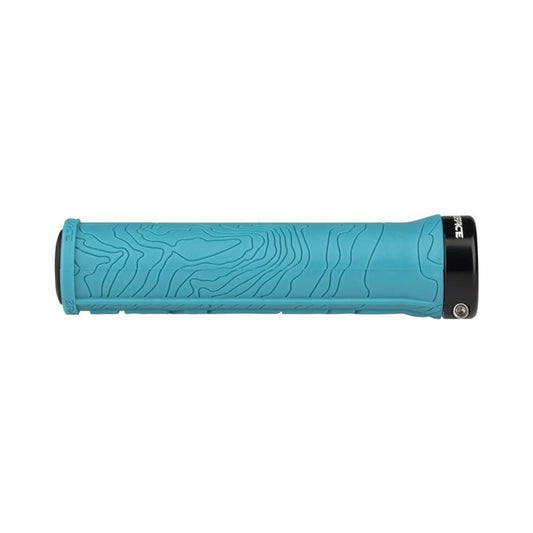 RaceFace Half Nelson Grips - Turquoise, Lock-On (Bicycle Handlebar Grips) – studio photo