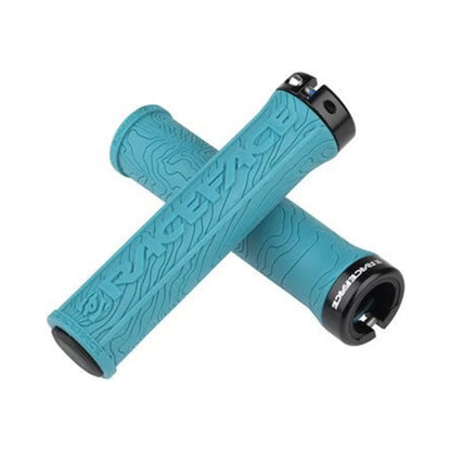 RaceFace Half Nelson Grips - Turquoise, Lock-On (Bicycle Handlebar Grips) – product view