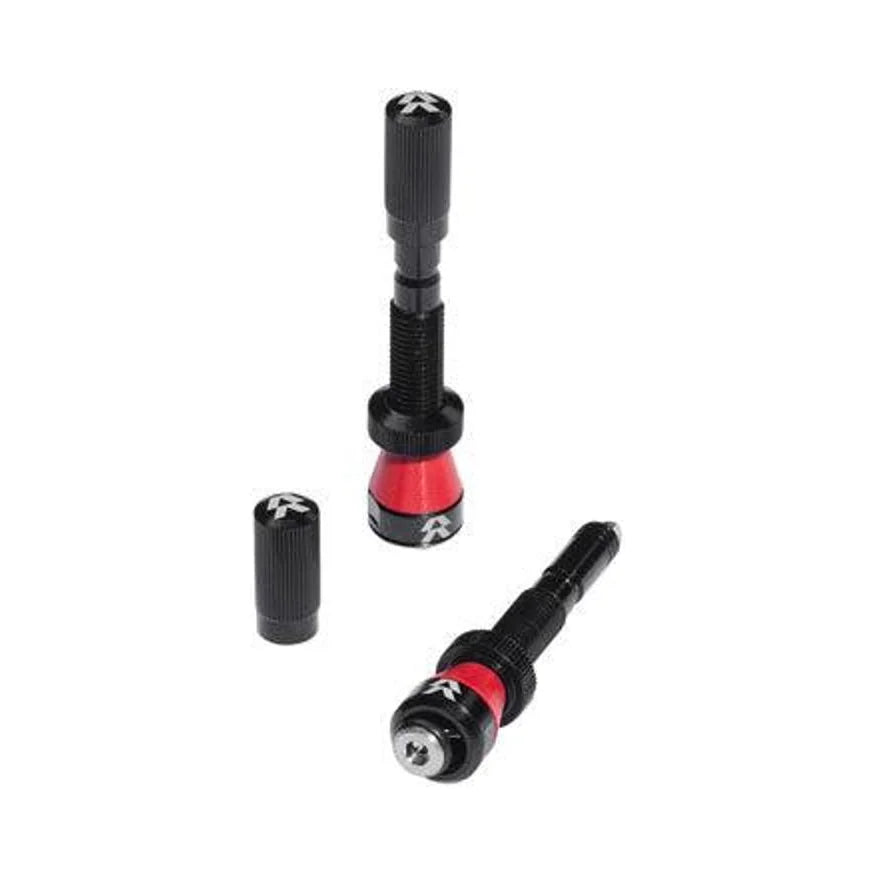 Reserve Wheels Reserve Fillmore Tubeless Valves - 50mm, Black, Pair (Bicycle Tire Valves) – studio product photo