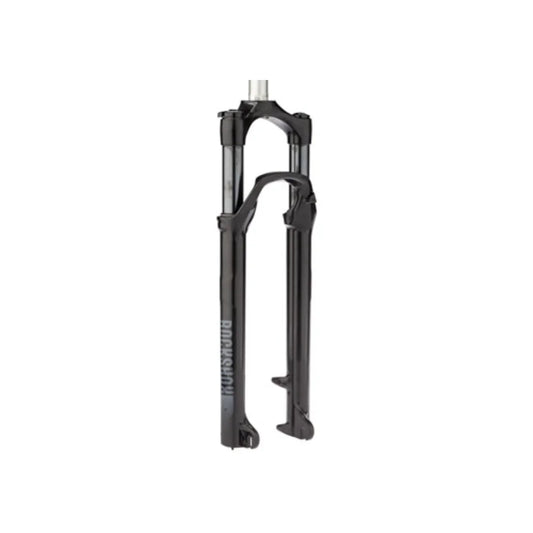 RockShox Recon Silver RL suspension fork – A black RockShox Recon Silver RL bicycle suspension fork with glossy lowers, dark stanchions, and quick-release dropouts, shown upright against a clean white background.