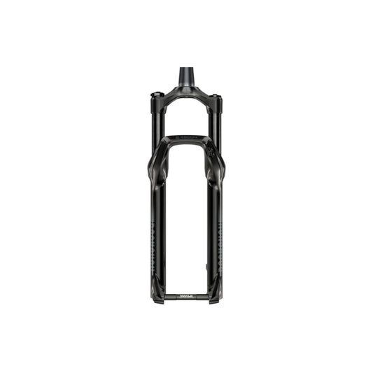 RockShox Recon Silver RL suspension fork – All-black mountain bike suspension fork shown vertically against a plain white background, featuring a tapered steerer, black stanchions, lower leg brace, and Maxle thru-axle.