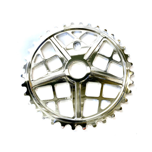 S&M Motoman Sprocket - Polished - 30T (Bicycle Chainrings) – studio product photo