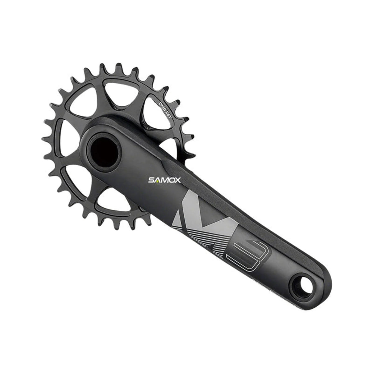 Samox M3 Crankset - 170mm, 10-12 Speed, 32t, 3-Bolt Direct Mount, 24mm Spindle, Black (Bicycle Cranks) – close-up detail