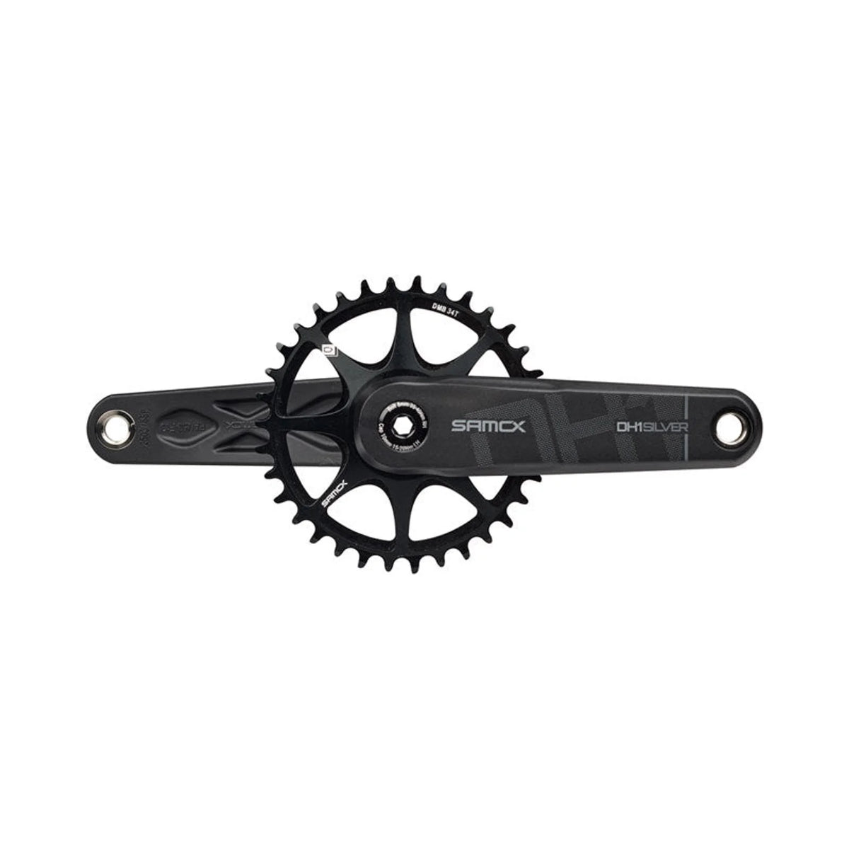 Samox Silver DH-1 Crankset - 155mm, 3-Bolt Direct Mount 34t Chainring, 28.99mm (DUB Type) Spindle, Black – Samox Silver DH-1 Crankset - 155mm, 3-Bolt Direct Mount 34t Chainring, 28.99mm (DUB Type) Spindle, Black (Bicycle Cranks) (view 3 of 4)