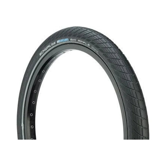 Schwalbe Big Apple Tire - 29 x 2.35, Clincher, Wire, Black/Reflective, Performance Line (Bicycle Tires) – front profile
