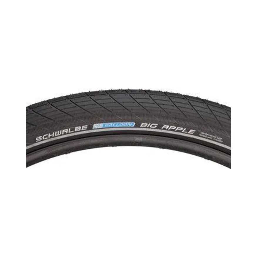 Schwalbe Big Apple Tire - 700 x 50, Clincher, Wire, Black/Reflective, Active, SBC, K-Guard (Bicycle Tires) – front profile