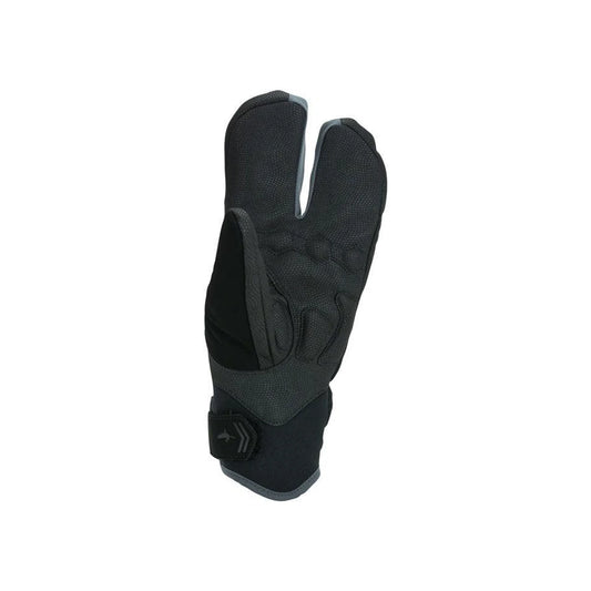SealSkinz Extreme Cold Weather Cycle Split Finger Gloves - Black/Gray, Full Finger (Bicycle Gloves) – detail angle