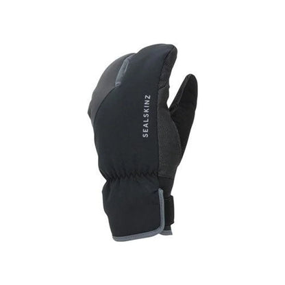 SealSkinz Extreme Cold Weather Cycle Split Finger Gloves - Black/Gray, Full Finger (Bicycle Gloves) – front profile