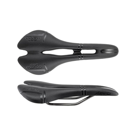 Selle Macro Selle San Marco Aspide Short Open-Fit Racing Saddle - Manganese, Black, Men's, Narrow (Bicycle Saddles) – detail