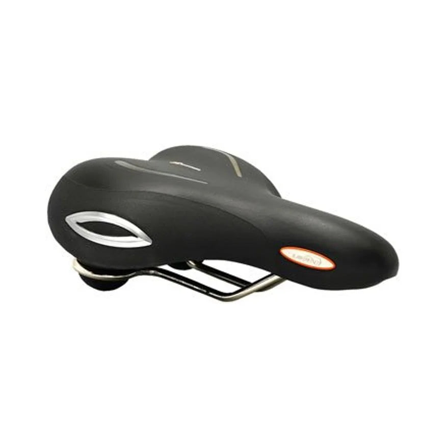 Selle Royal Lookin Stracciatella Saddle - Steel, Black, Relaxed (Bicycle Saddles) – close-up detail