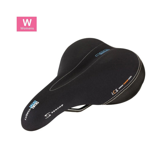 Serfas DDL-200 Dual Density® Women’s Comfort w/ Lycra Cover Saddle (Bicycle Saddles) – front profile
