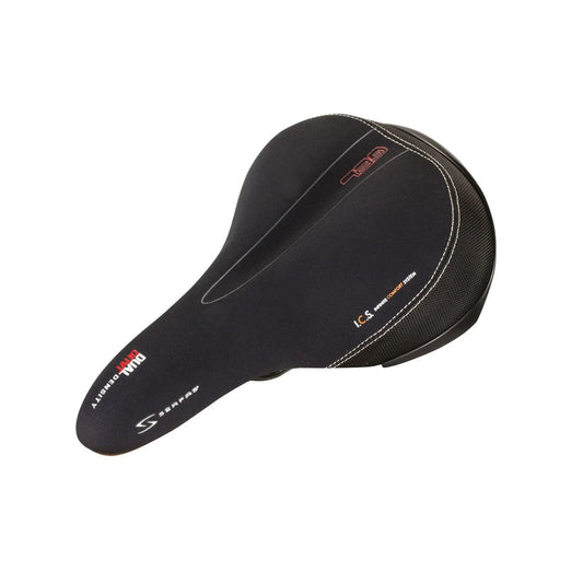 Serfas DDM-200 Dual Density® Men’s Comfort w/ Lycra Cover Saddle (Bicycle Saddles) – front profile