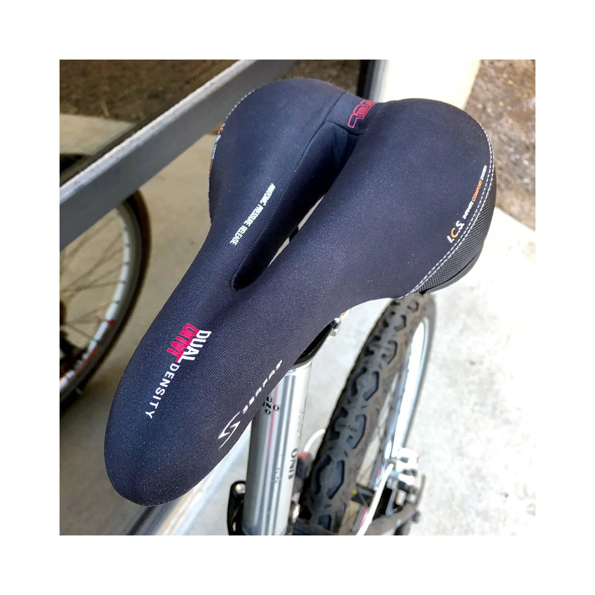 Serfas DDM-CT Dual Density® Men’s Comfort W/Cutout & Lycra Cover Saddle (Bicycle Saddles) – studio photo (view 11 of 11)