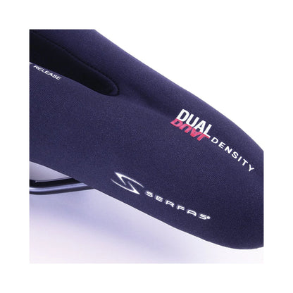 Serfas DDM-CT Dual Density® Men’s Comfort W/Cutout & Lycra Cover Saddle (Bicycle Saddles) – close-up detail (view 8 of 11)