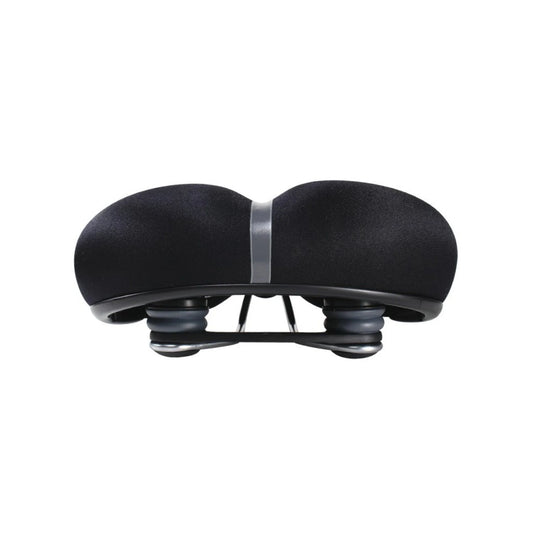 Serfas EG-8966E E-GEL® Cruiser Elastomer Rear Suspension w/ Lycra Cover Saddle (Bicycle Saddles) – detail angle