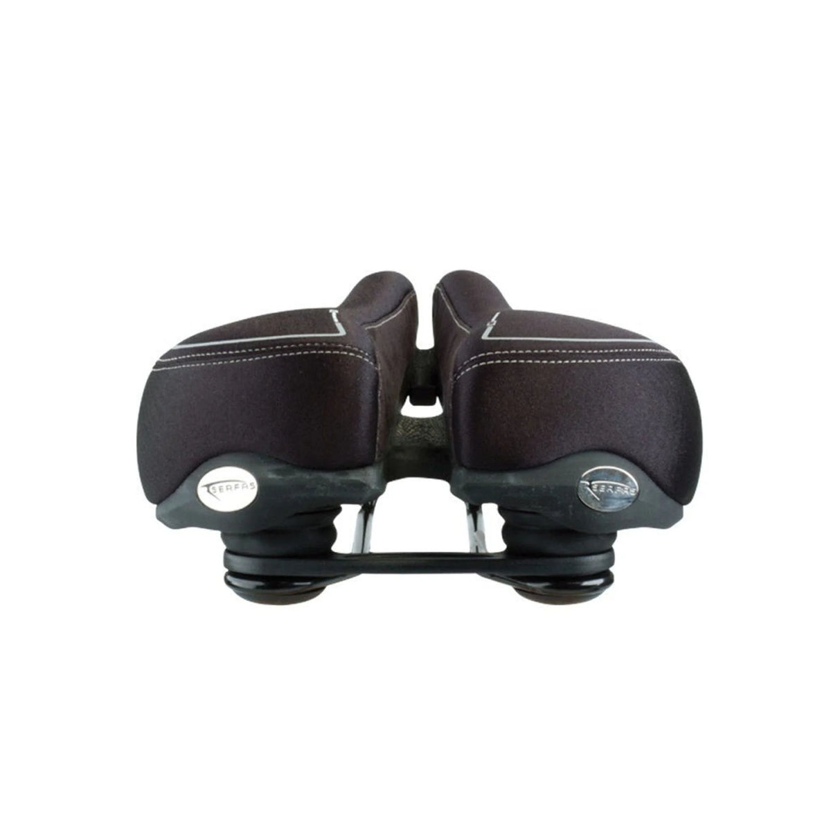 Serfas HY-RXL Twin Bar Design Cruiser Hybrid RX Comfort w/ Lycra Cover Saddle (Bicycle Saddles) – front profile