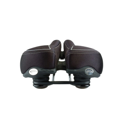 Serfas HY-RXL Twin Bar Design Cruiser Hybrid RX Comfort w/ Lycra Cover Saddle (Bicycle Saddles) – front profile