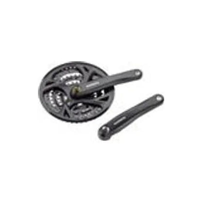 Shimano Acera FC-M371-L Crankset - 175mm, 9-Speed, 48/36/26t, Riveted, Square Taper JIS Spindle Interface, Black (Bicycle